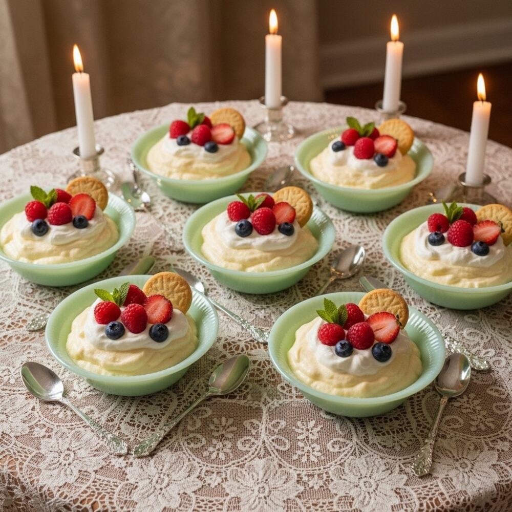 7 Fire King Jadeite Jane Ray Dessert Bowls-Anchor Hocking-Vintage Set-Berry-Milk